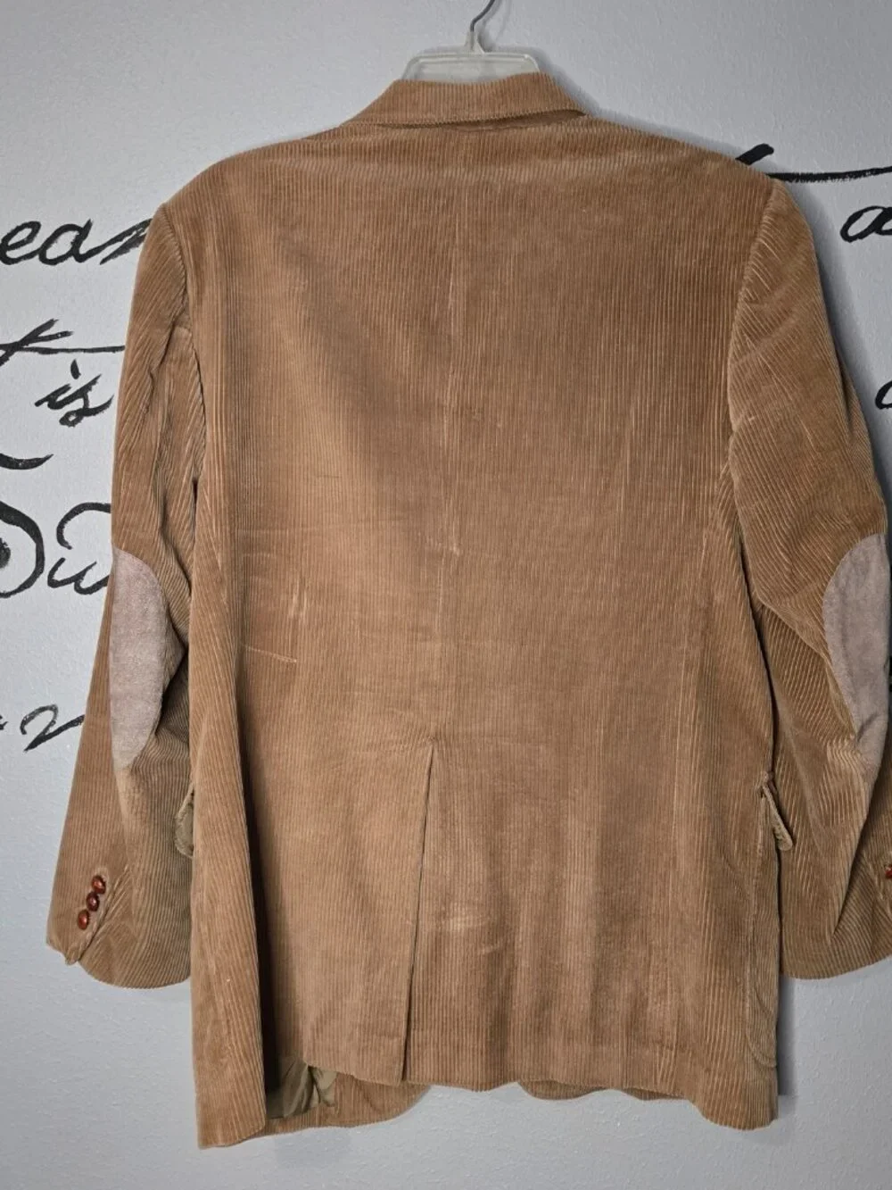 Vintage Mens Corduroy Blazer with Faux Suede Elbow Patches, 40R